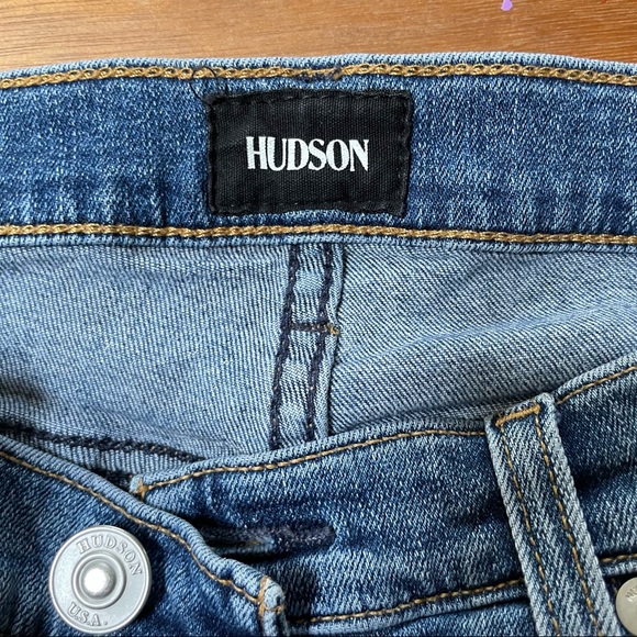 HUDSON riley  faded crop relaxed straight jeans with stars embroidered - Picture 10 of 12